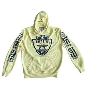 Pacific & Co. Unisex‎ Graphic Hoodie White Medium Pullover Vintage Style